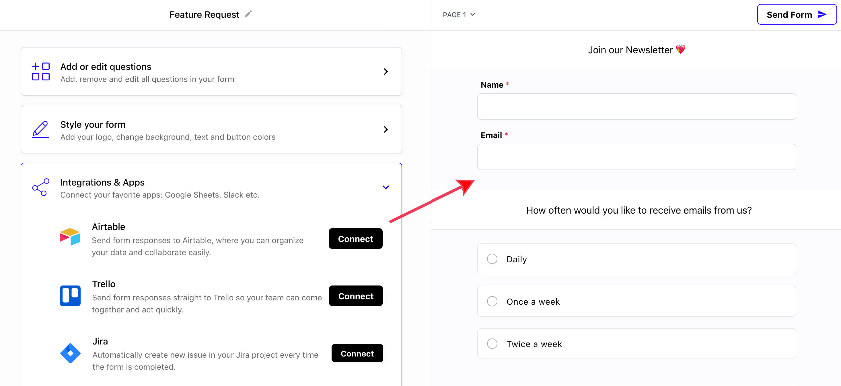 airtable form readonly value