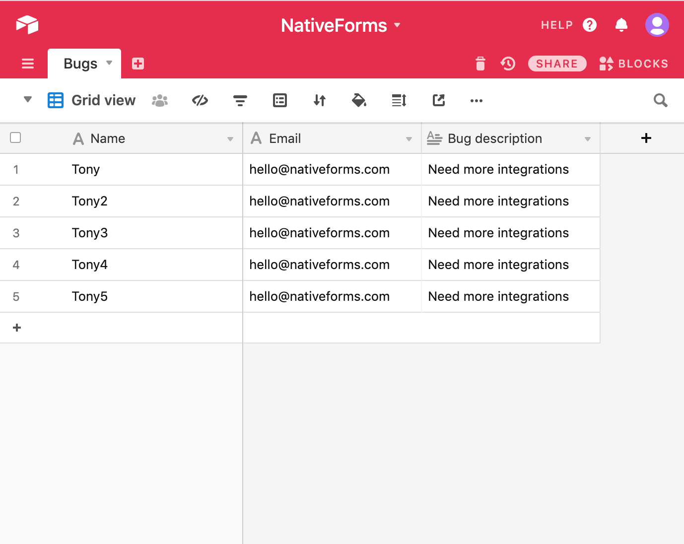 Update Airtable with form responses