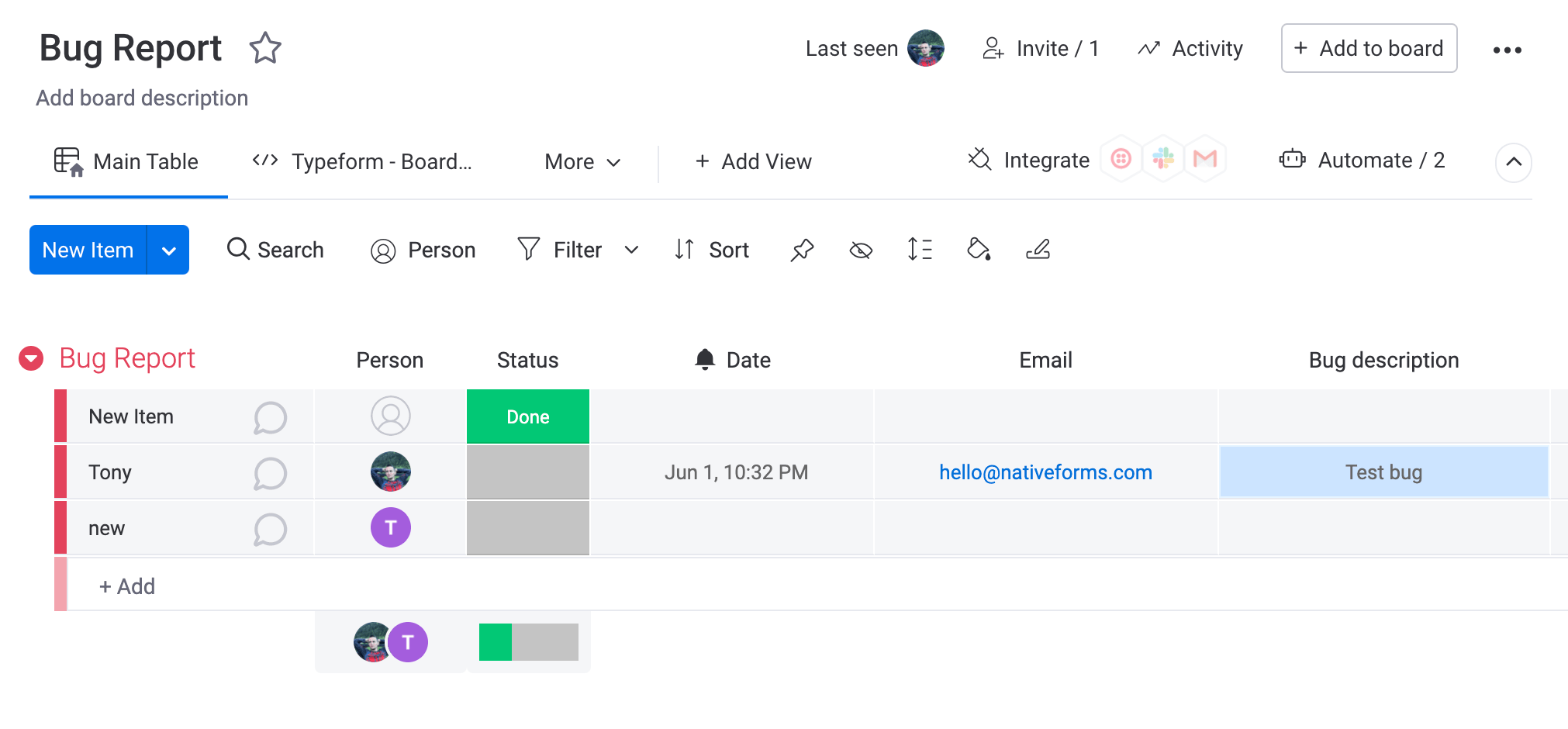 Update your monday.com table