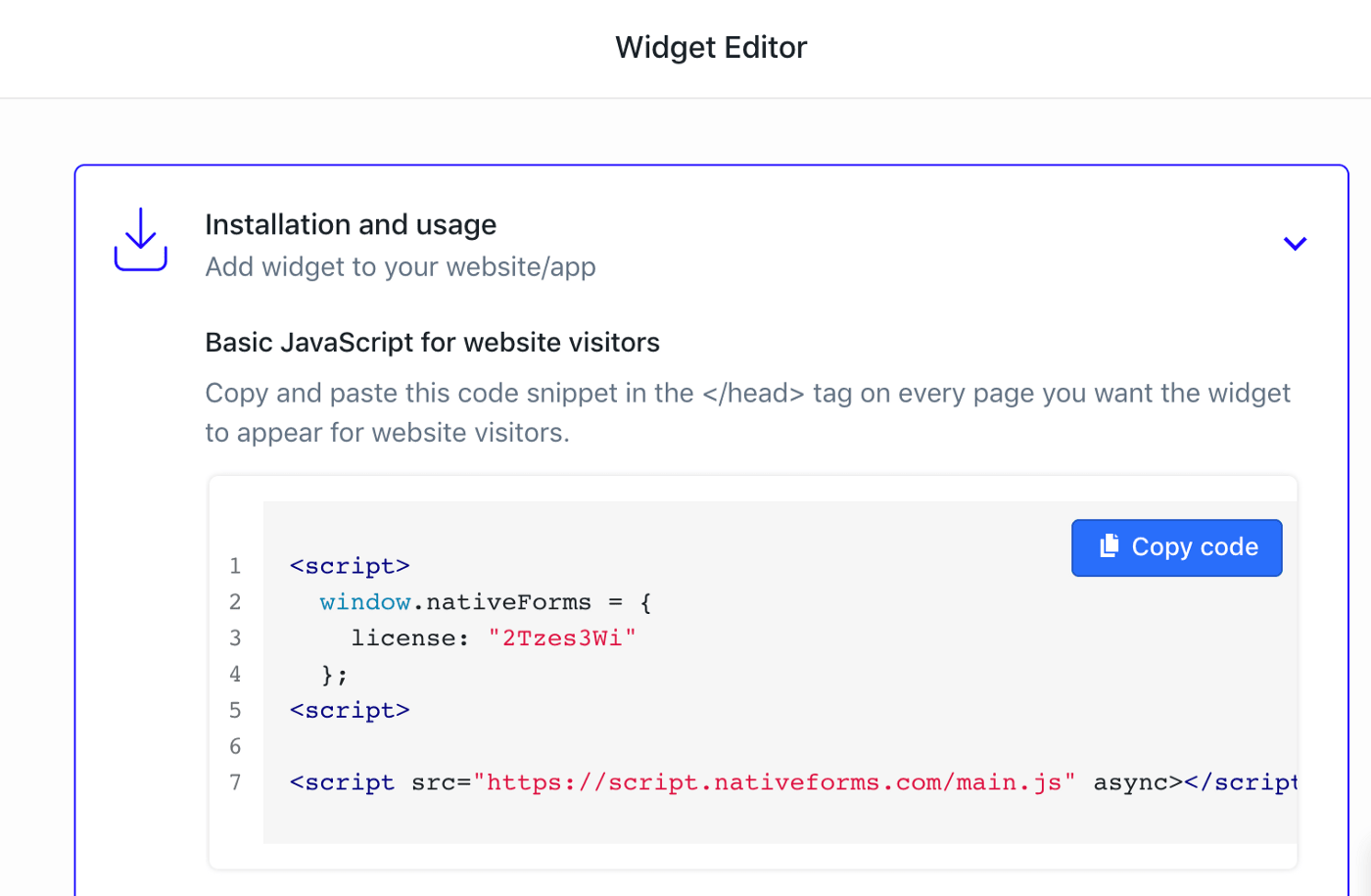 Copy NativeForms script to Wix